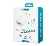 FOREVER 1xUSB 2A TC-01 + kabel Lightning biala - 1390277 - zdjęcie 2
